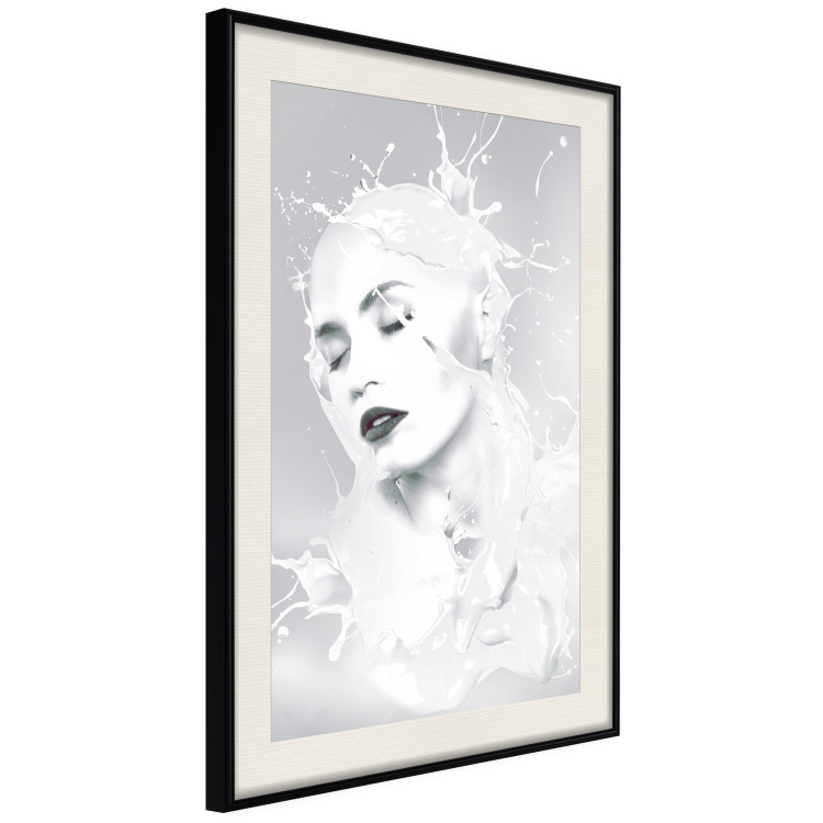 Poster Milky Queen - black and white abstraction of a woman in milk form 124482 additionalImage 3