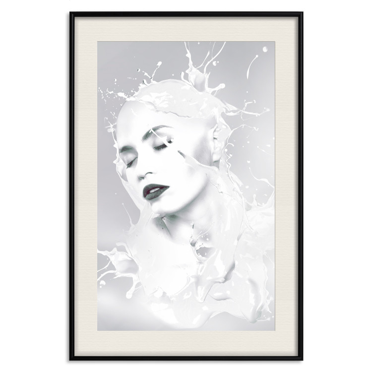 Poster Milky Queen - black and white abstraction of a woman in milk form 124482 additionalImage 18