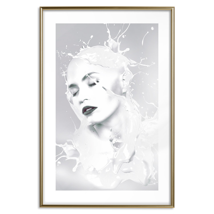Poster Milky Queen - black and white abstraction of a woman in milk form 124482 additionalImage 16