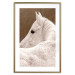 Wall Poster Sad Eyes - rear view portrait of a white horse against a golden nature background 126882 additionalThumb 14