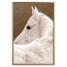 Wall Poster Sad Eyes - rear view portrait of a white horse against a golden nature background 126882 additionalThumb 17