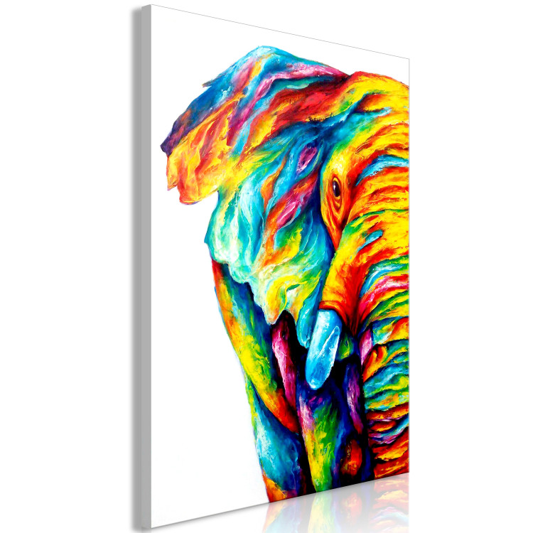 Canvas Art Print Colourful Elephant (1 Part) Vertical 126982 additionalImage 2