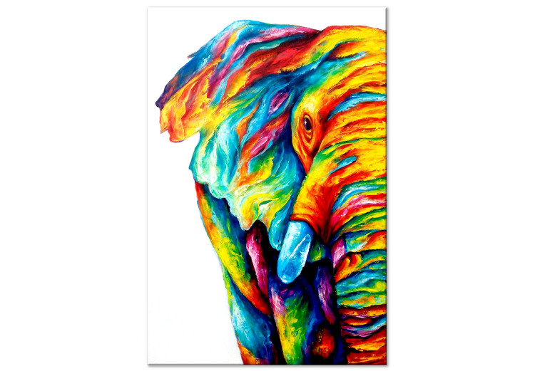 Canvas Art Print Colourful Elephant (1 Part) Vertical 126982
