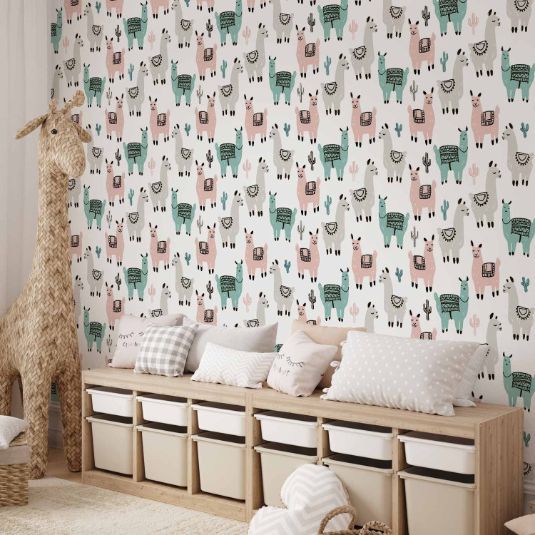 Modern Wallpaper Alpacas and Cacti 127182 additionalImage 4