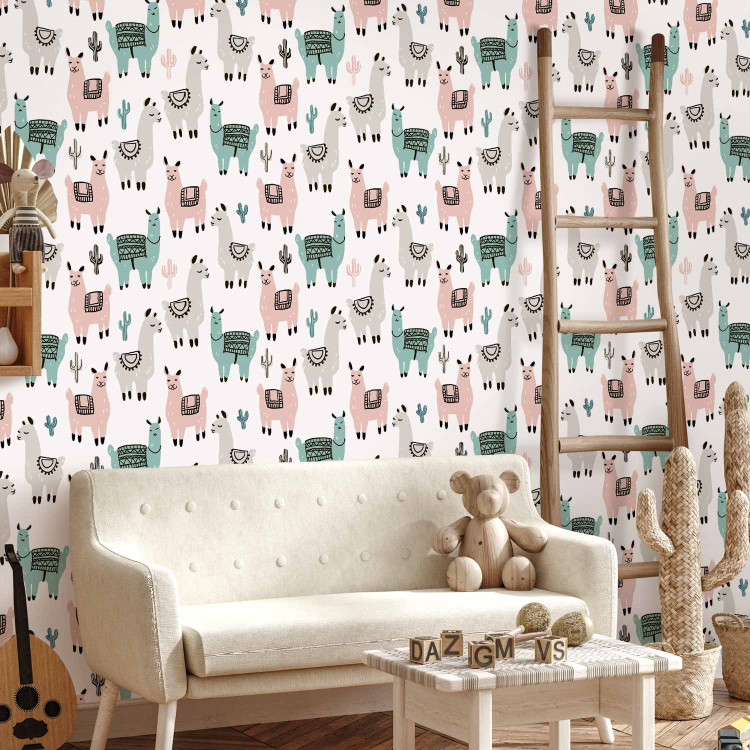 Modern Wallpaper Alpacas and Cacti 127182 additionalImage 5