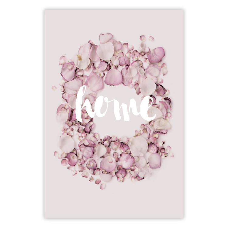 Wall Poster Fragrant Home - English text on a background of scattered flowers 127482