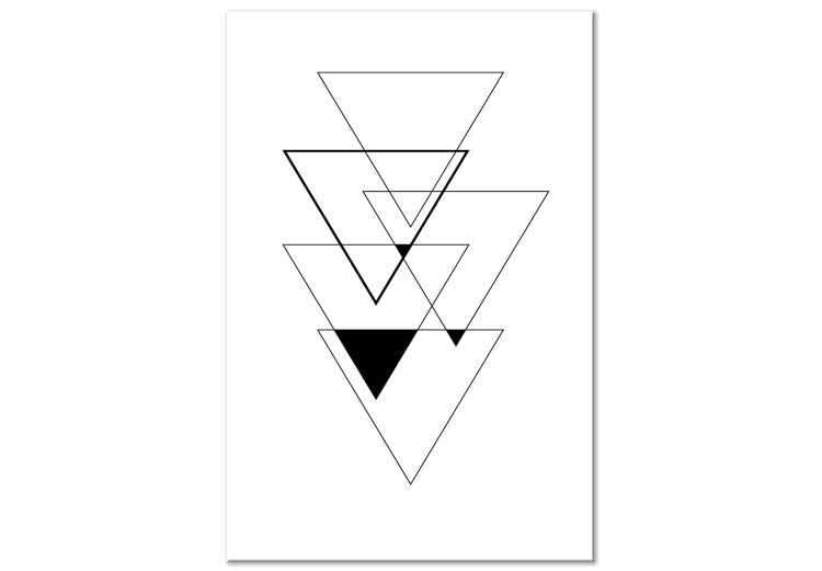 Canvas Art Print Five black triangles - a composition of overlapping figures 127982