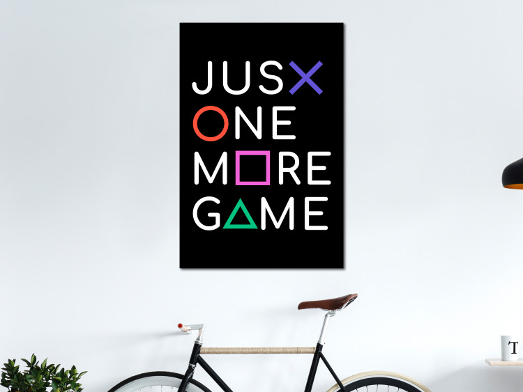 Canvas Art Print Just One More Game (1-part) vertical - English text with figures 128482 additionalImage 3
