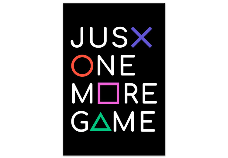 Canvas Art Print Just One More Game (1-part) vertical - English text with figures 128482