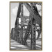 Wall Poster Morning Bridge - gray architecture of a metal bridge against a light background 129782 additionalThumb 17