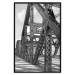 Wall Poster Morning Bridge - gray architecture of a metal bridge against a light background 129782 additionalThumb 16