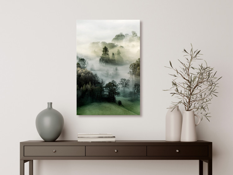 Canvas Art Print Morning Chill (1-piece) Vertical - landscape of misty forest scenery 130282 additionalImage 3