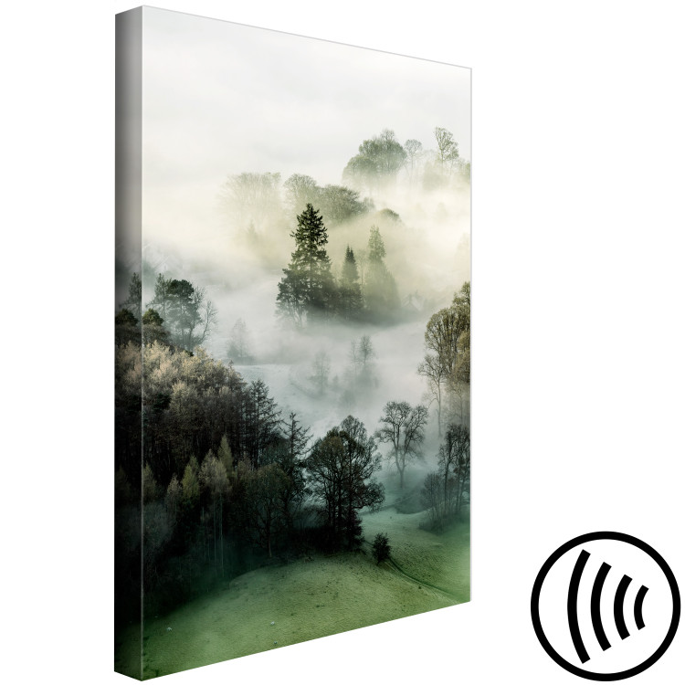 Canvas Art Print Morning Chill (1-piece) Vertical - landscape of misty forest scenery 130282 additionalImage 6