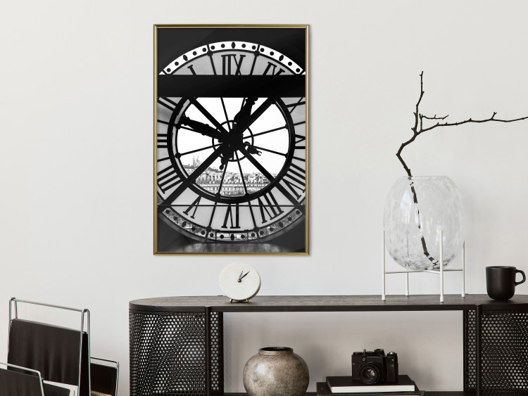 Wall Poster Sacre-Coeur Clock - black and white clock architecture against the city backdrop 132282 additionalImage 11