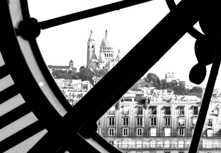 Wall Poster Sacre-Coeur Clock - black and white clock architecture against the city backdrop 132282 additionalImage 7