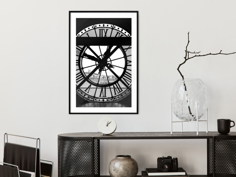 Wall Poster Sacre-Coeur Clock - black and white clock architecture against the city backdrop 132282 additionalImage 18
