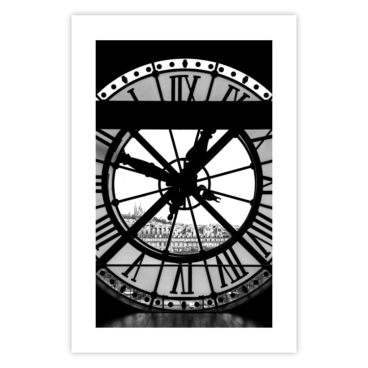 Wall Poster Sacre-Coeur Clock - black and white clock architecture against the city backdrop 132282 additionalImage 19