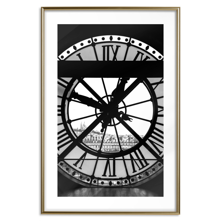 Wall Poster Sacre-Coeur Clock - black and white clock architecture against the city backdrop 132282 additionalImage 14