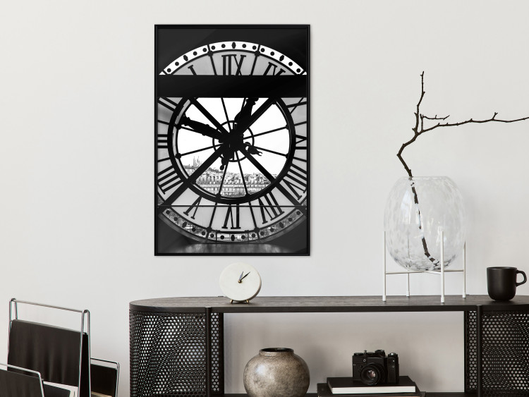 Wall Poster Sacre-Coeur Clock - black and white clock architecture against the city backdrop 132282 additionalImage 10