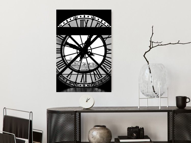 Wall Poster Sacre-Coeur Clock - black and white clock architecture against the city backdrop 132282 additionalImage 3