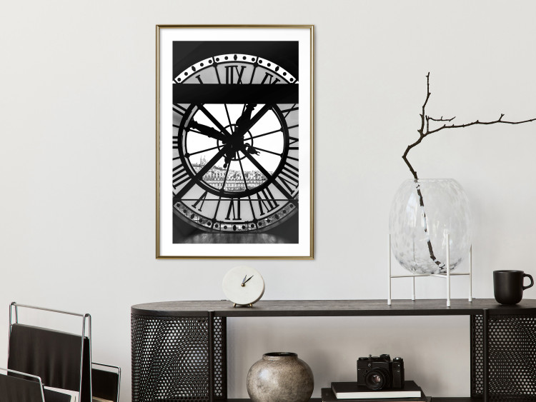 Wall Poster Sacre-Coeur Clock - black and white clock architecture against the city backdrop 132282 additionalImage 13