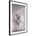 Poster Winged - black and white woman with large wings against a concrete background 134182 additionalThumb 2