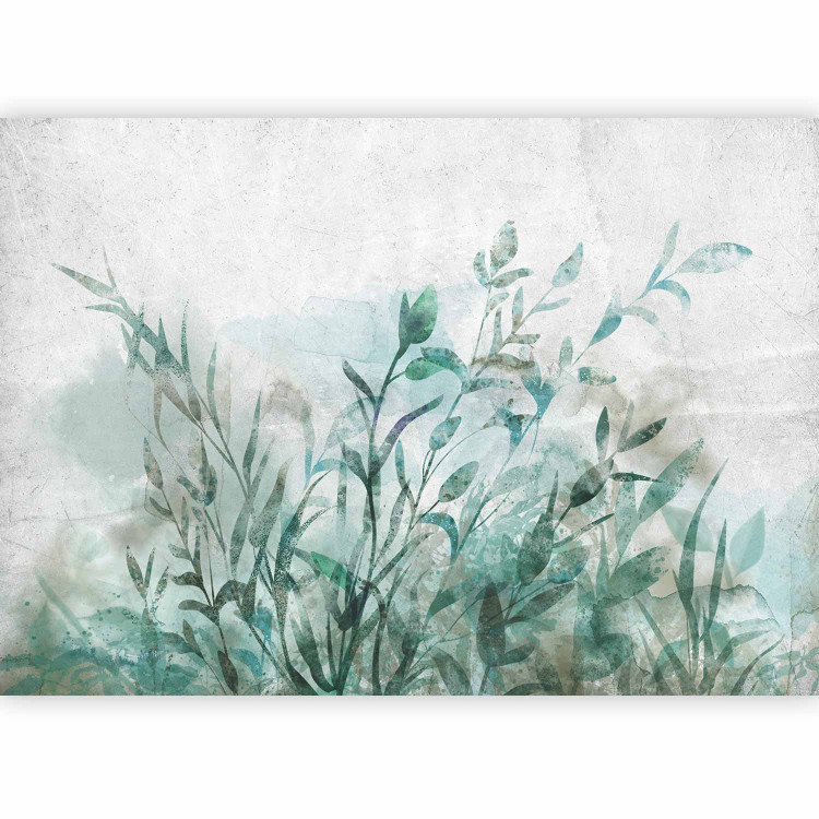 Wall Mural Nature landscape - minimalistic green plant motif with watercolour 135482 additionalImage 1