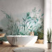 Wall Mural Nature landscape - minimalistic green plant motif with watercolour 135482 additionalThumb 8