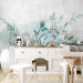 Wall Mural Nature landscape - minimalistic green plant motif with watercolour 135482 additionalThumb 6