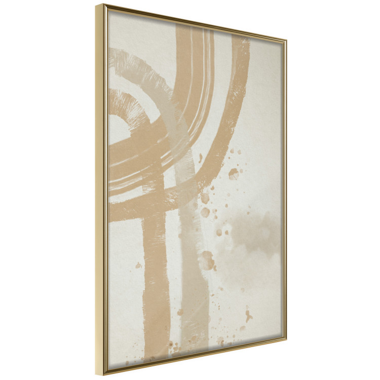 Wall Poster Beige Minimalism - abstract brown pattern on a light beige background 135582 additionalImage 16