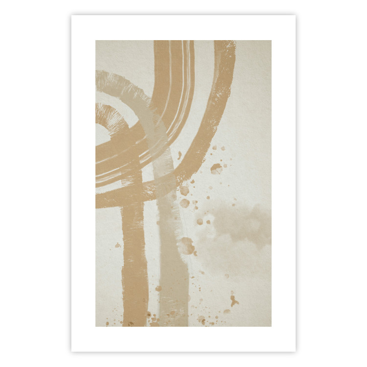 Wall Poster Beige Minimalism - abstract brown pattern on a light beige background 135582 additionalImage 8