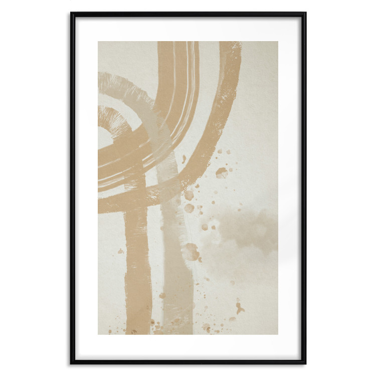 Wall Poster Beige Minimalism - abstract brown pattern on a light beige background 135582 additionalImage 6
