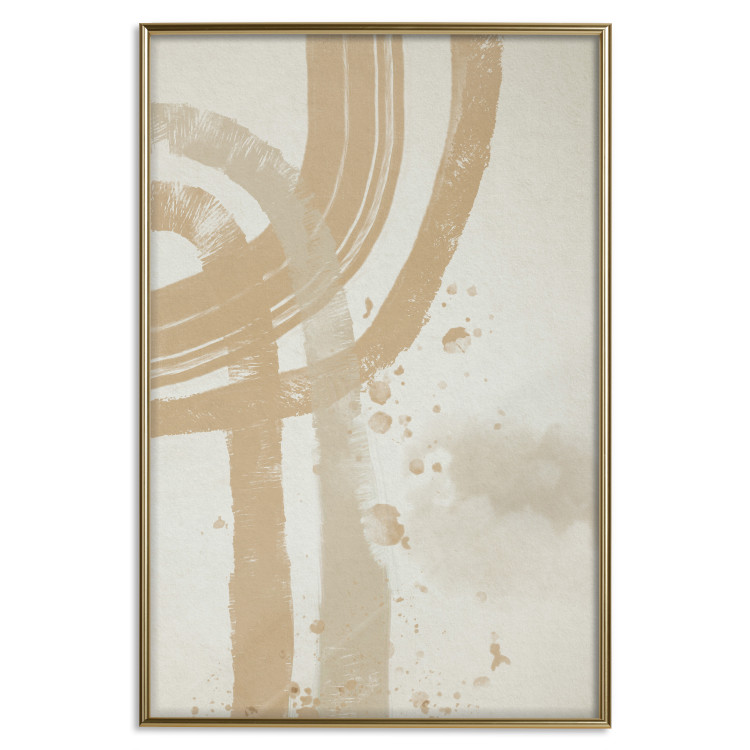 Wall Poster Beige Minimalism - abstract brown pattern on a light beige background 135582 additionalImage 14