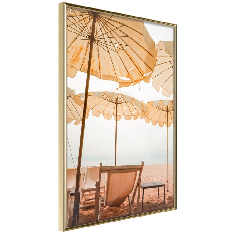 Poster Sunny Gust - summer landscape of beach loungers with the sea in the background 135882 additionalImage 8