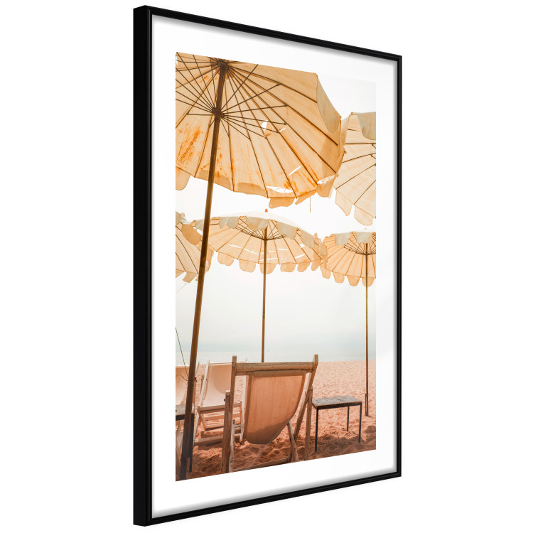 Poster Sunny Gust - summer landscape of beach loungers with the sea in the background 135882 additionalImage 4