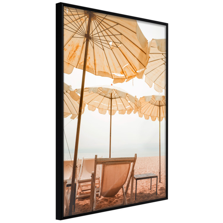 Poster Sunny Gust - summer landscape of beach loungers with the sea in the background 135882 additionalImage 3