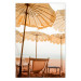 Poster Sunny Gust - summer landscape of beach loungers with the sea in the background 135882