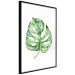 Poster Watercolor Monstera - a simple composition with a green plant leaf 136382 additionalThumb 2