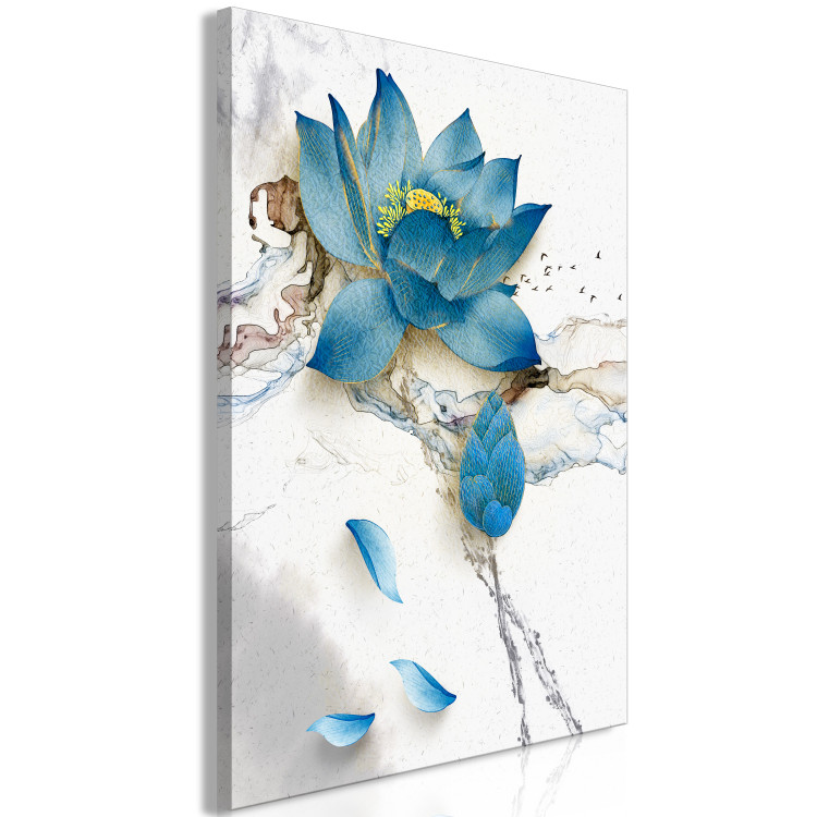 Canvas Wild Flower (1-piece) Vertical - blue plant on a winter background 137682 additionalImage 2