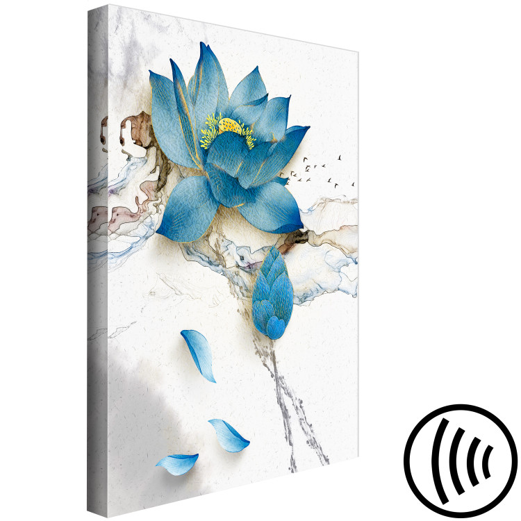 Canvas Wild Flower (1-piece) Vertical - blue plant on a winter background 137682 additionalImage 6