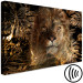 Canvas Print Golden Kingdom (1-piece) Wide - lion among exotic leaves 138282 additionalThumb 6