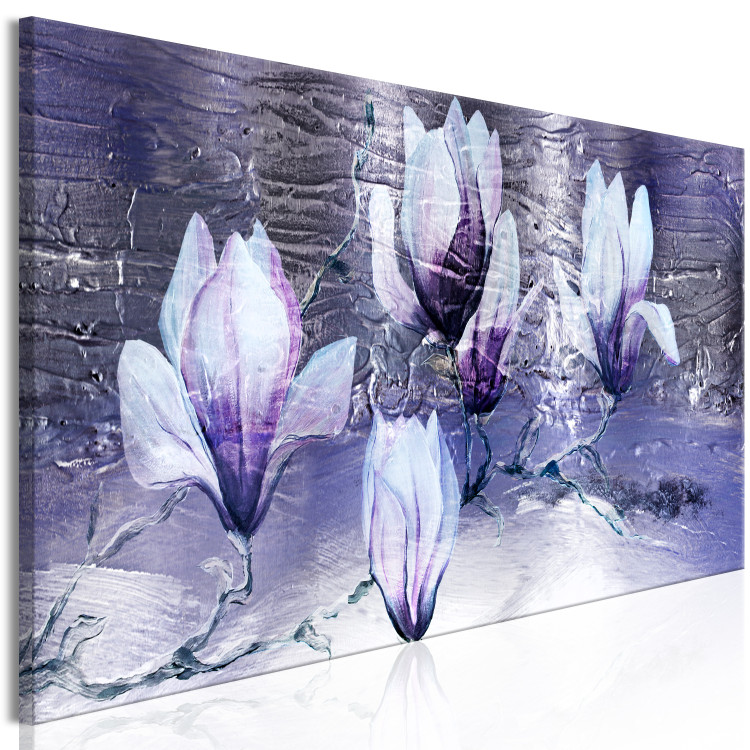 Canvas Art Print Flowers for Mom (1-piece) narrow - magnolias in shades of purple 138582 additionalImage 2