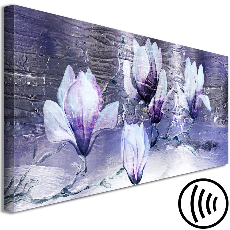 Canvas Art Print Flowers for Mom (1-piece) narrow - magnolias in shades of purple 138582 additionalImage 6