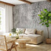 Photo Wallpaper Vinatge style sketch - palm leaf textured background in grey 143182