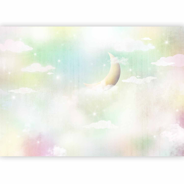 Wall Mural Children's landscape - clouds and moon in the sky in colourful shades 143482 additionalImage 5