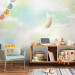 Wall Mural Children's landscape - clouds and moon in the sky in colourful shades 143482