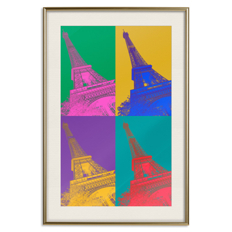 Wall Poster Colorful Paris - Collage With Eiffel Towers in Pop Art Style 144782 additionalImage 27
