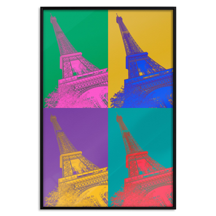 Wall Poster Colorful Paris - Collage With Eiffel Towers in Pop Art Style 144782 additionalImage 22