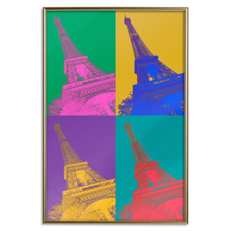 Wall Poster Colorful Paris - Collage With Eiffel Towers in Pop Art Style 144782 additionalImage 18