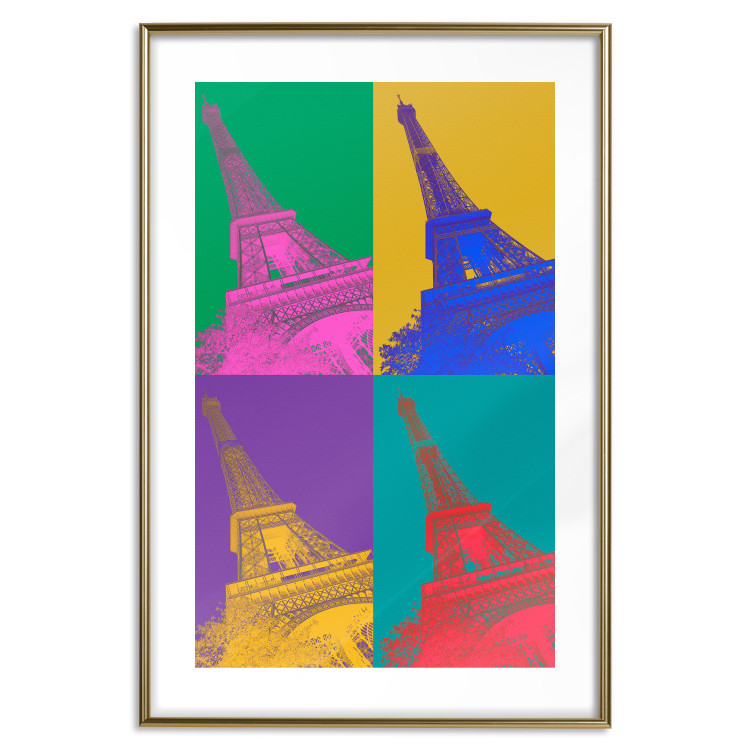 Wall Poster Colorful Paris - Collage With Eiffel Towers in Pop Art Style 144782 additionalImage 25